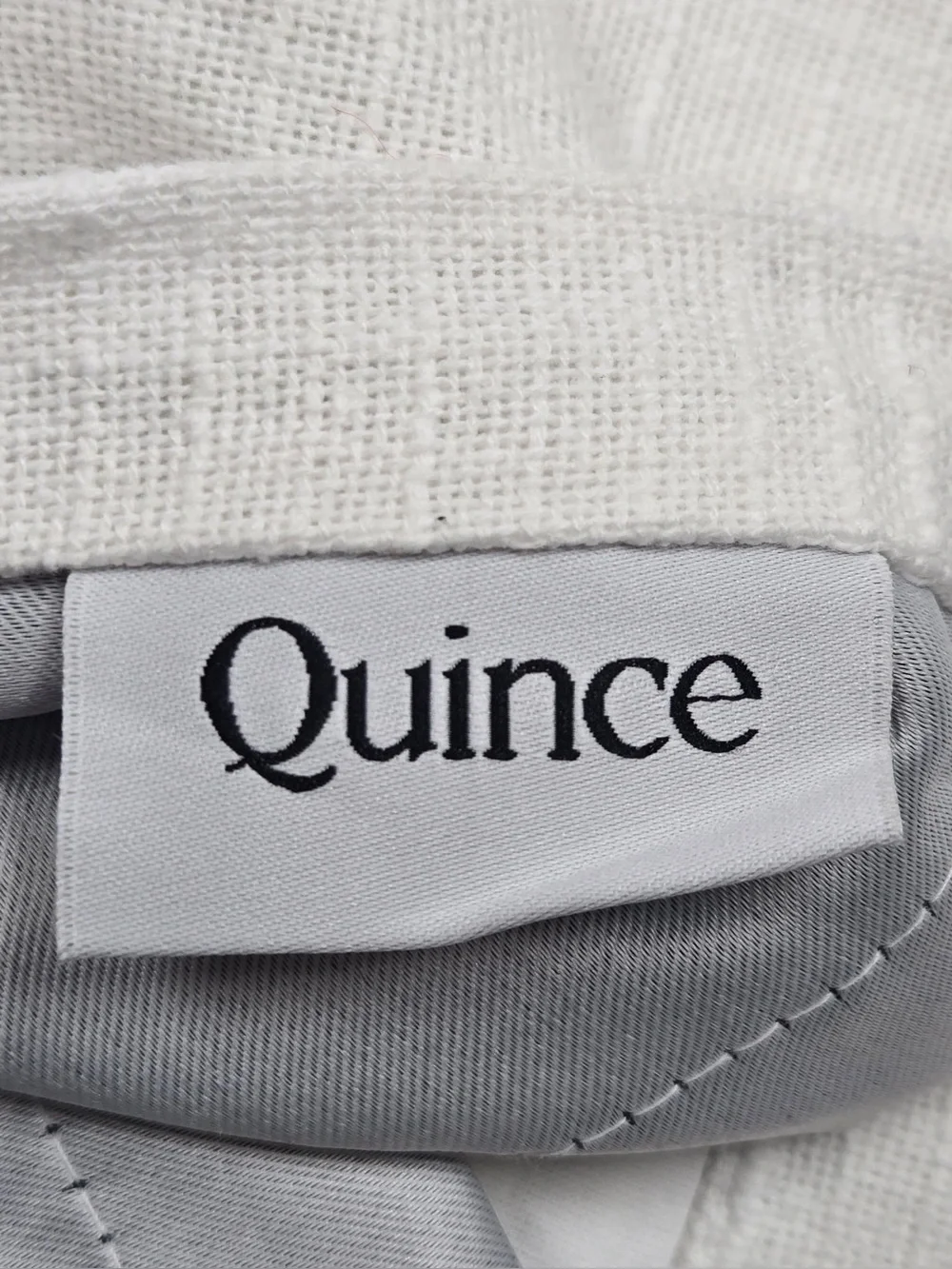 QUINCE Set Of 2 48x96 Cotton Slub Blackout Curtains White 0747